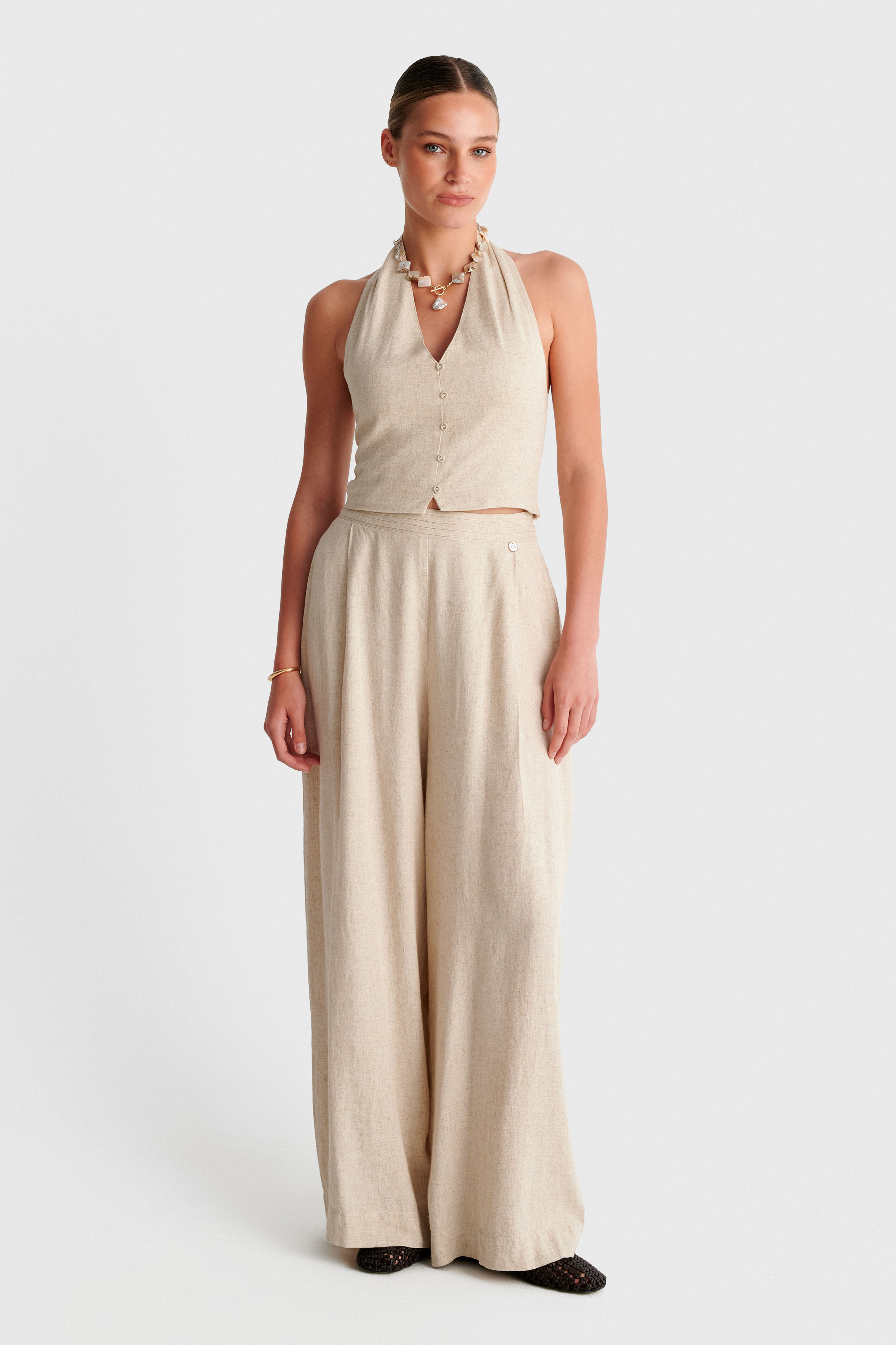 Τοπ halter neck με κουμπιά - 5206179118583