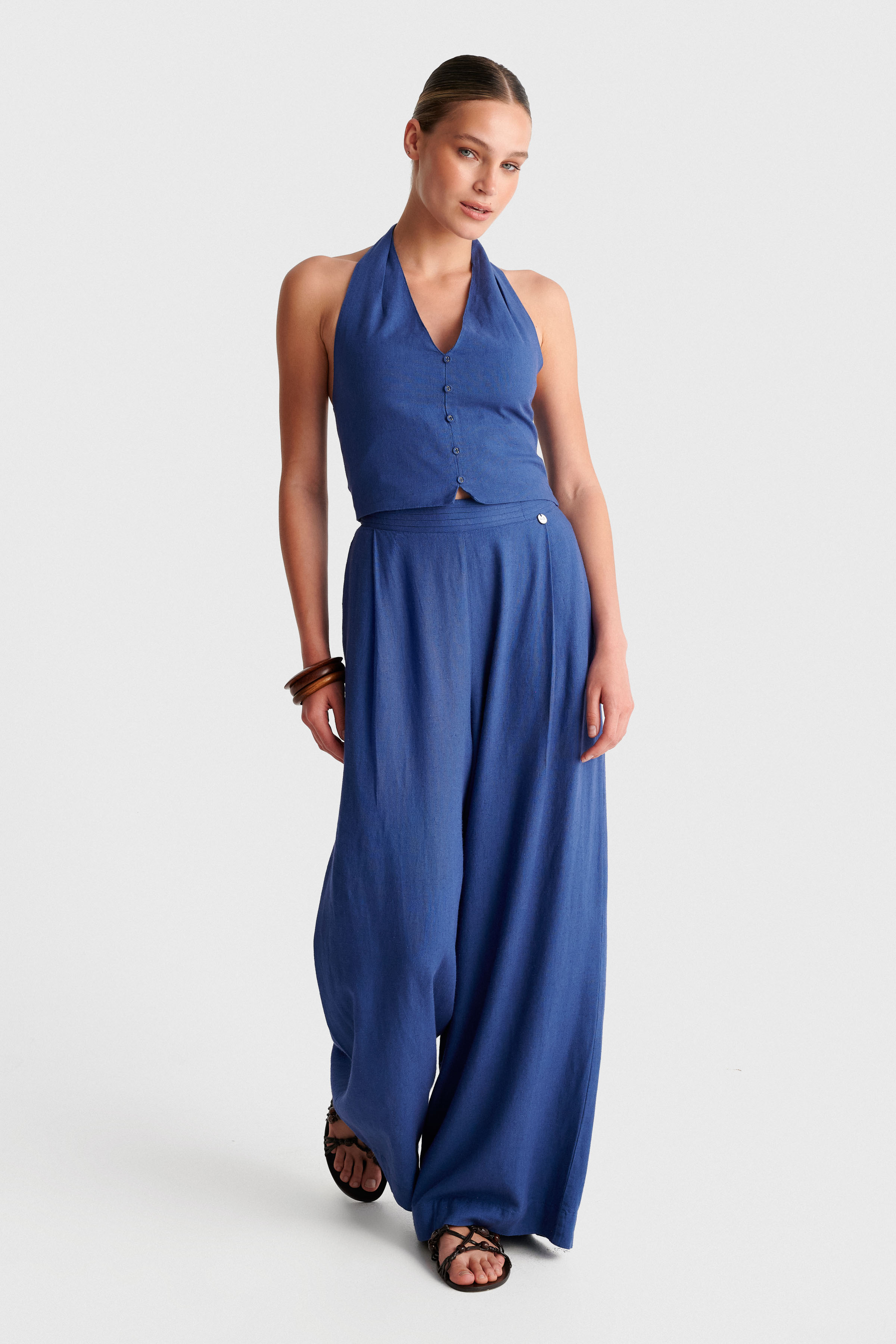 Τοπ halter neck με κουμπιά - 5206179118606