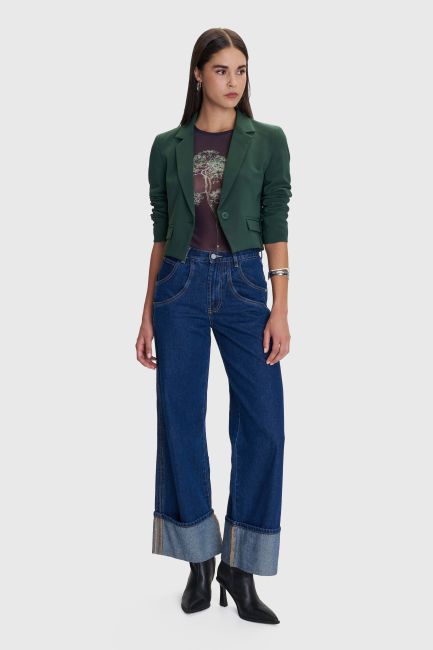 Crop suit blazer - Green