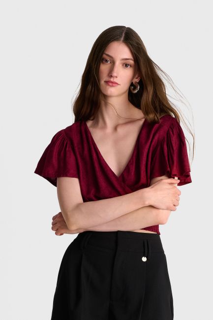 Monochrome cropped top - Red