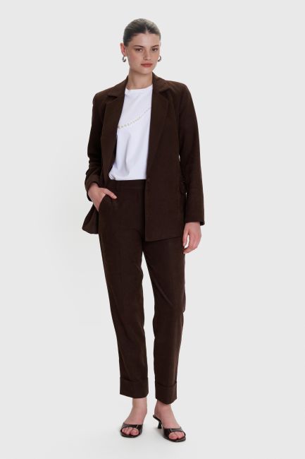 Straight-leg formal trousers - Brown