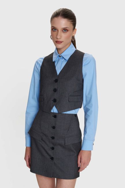 Monochrome long-sleeved shirt - Blue