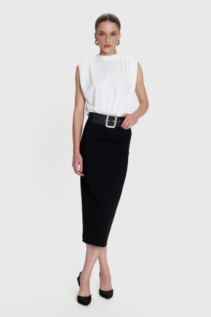 Midi pencil skirt - Black