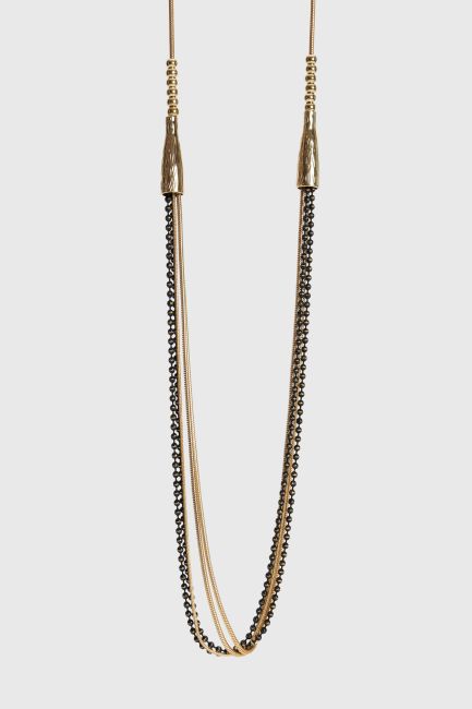 Necklace with a combination of materials - Gold
