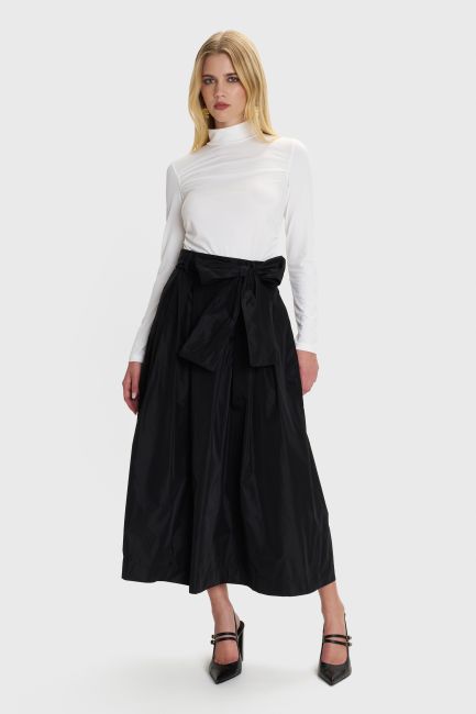 Shirred long sleeve blouse - White