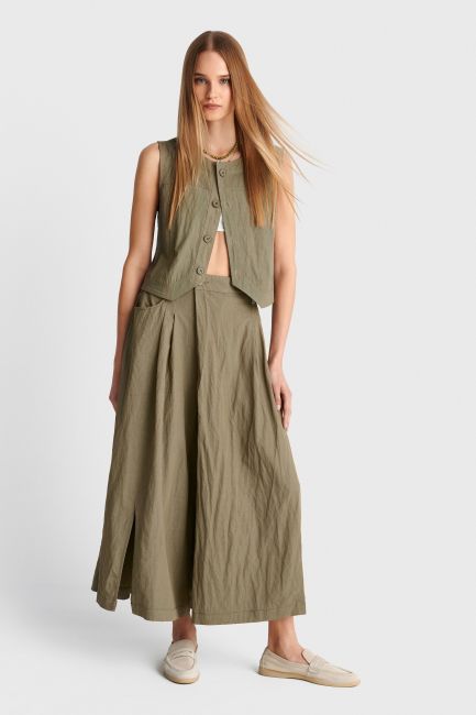 Envelope style zip culottes - Green