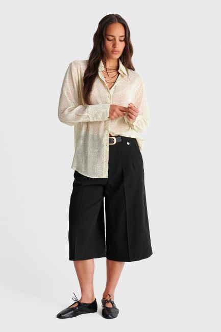 Polka dot sheer blouse - Yellow