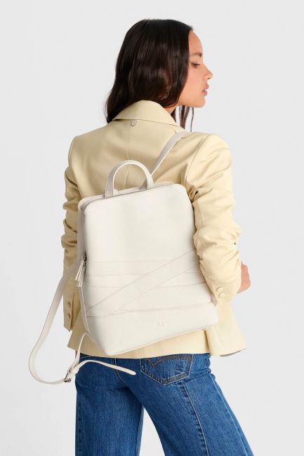 Τσάντα backpack με δερμάτινη όψη - Μπεζ