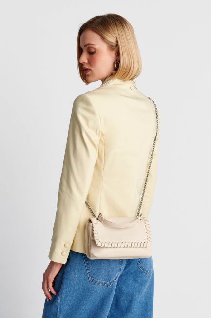 Shouler bag with chain - Beige