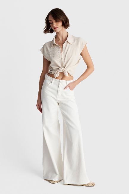 Sleeveless shirt - Beige