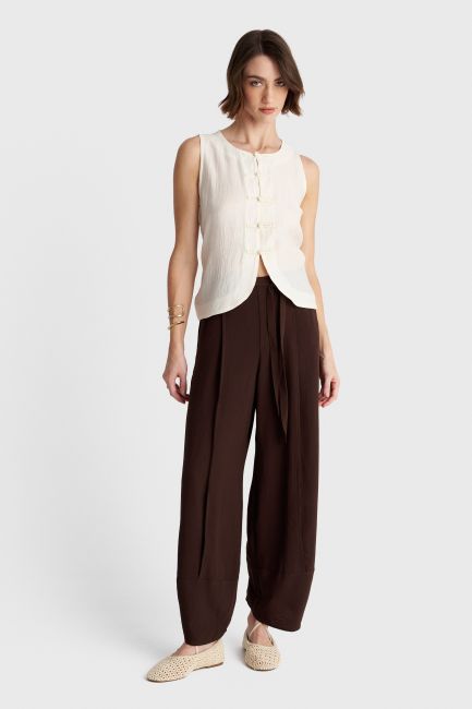 Barrel leg trousers - Brown