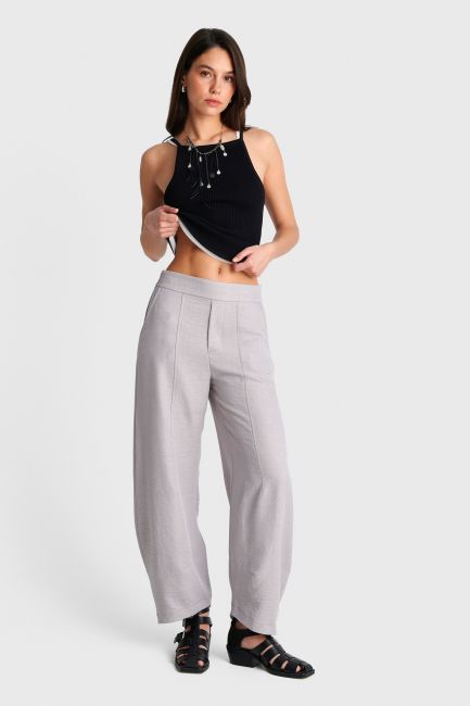 Barrel pants with an elastic waistband - Grey