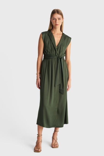Midi wrap dress - Green
