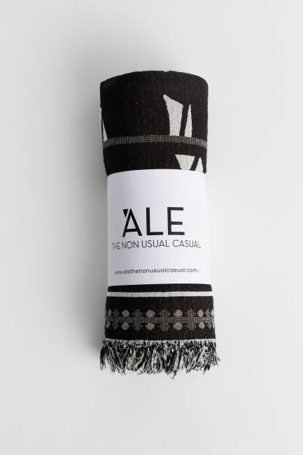 Πετσέτα παραλίας εμπριμέ - Μαύρο