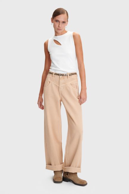 Straight-leg jeans - Beige