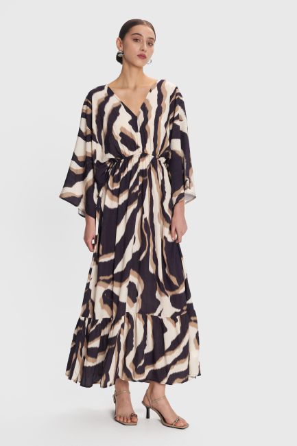 Printed maxi dress - Gold