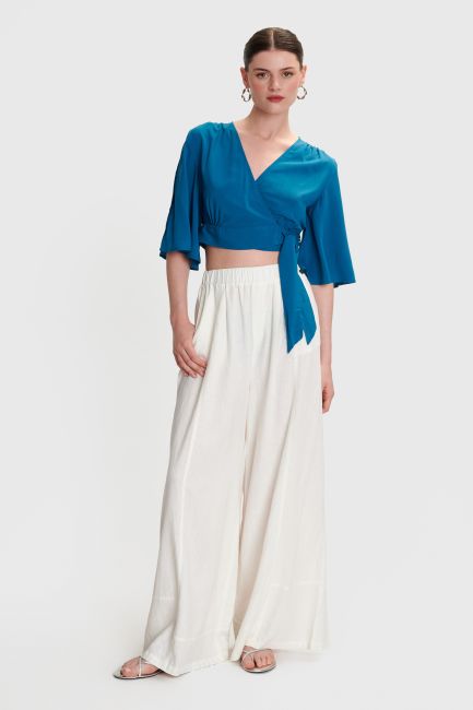 Wrap top with decorative buttons - Multicolor