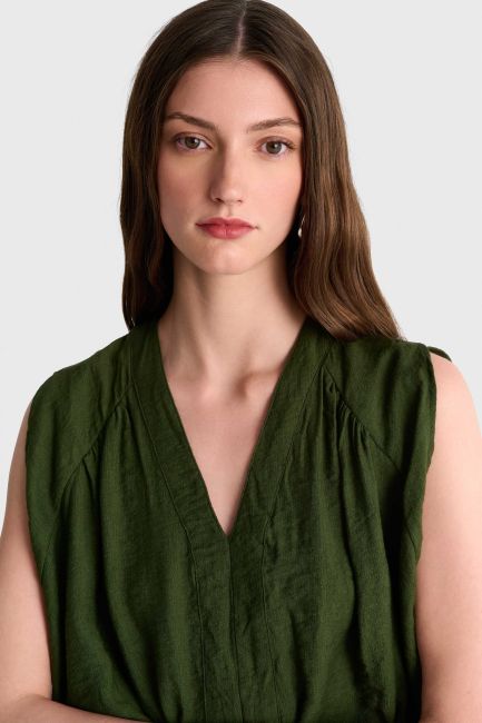 V neck top - Green