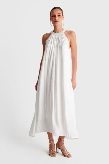 Monochrome midi dress - White