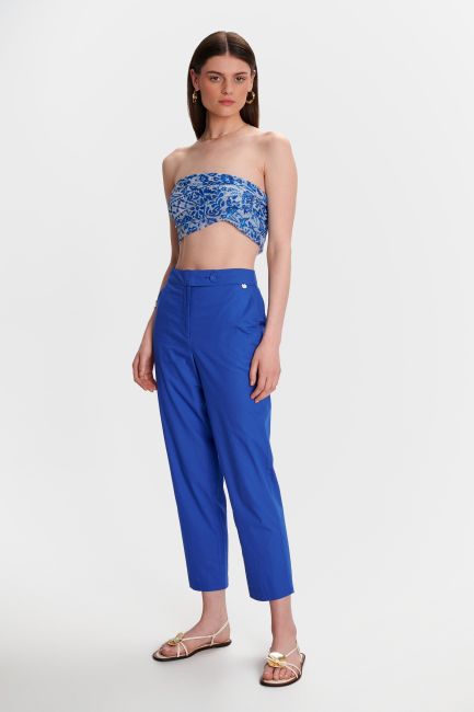 Plain straight-leg pants - Blue
