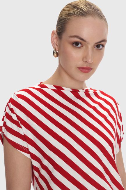 Striped-pattern blouse - Metallic