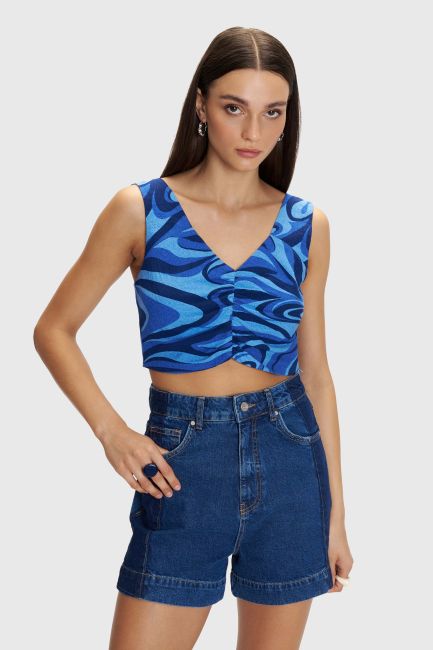 Crop top εμπριμέ - Πολύχρωμο