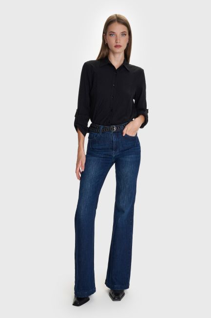 Loose jacquard shirt - Black