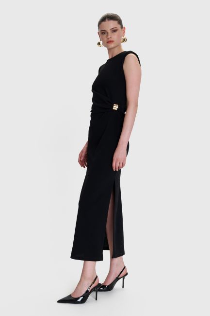 Decorative-element maxi dress - Black