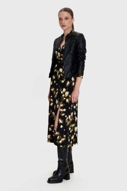 Maxi dress with abstract print - Multicolor