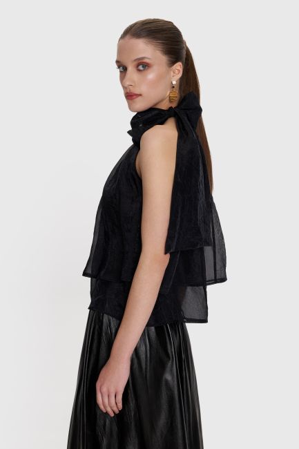 Halter neck top - Black