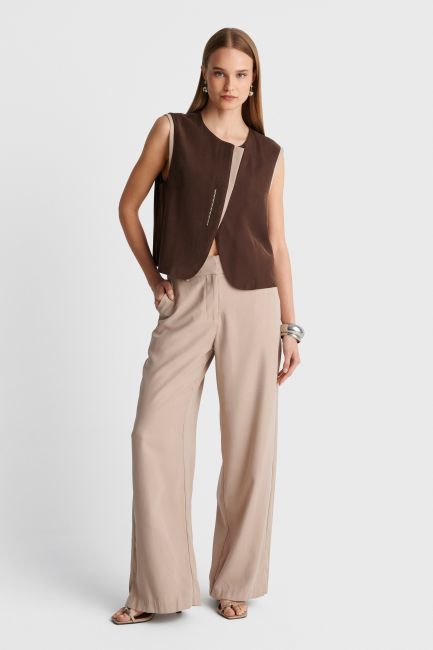 Color block vest - Brown