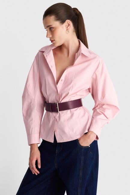 Shirt with matching belt - Pink