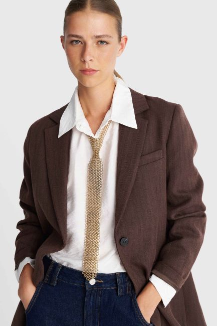 Gold tie-shaped necklace - Gold