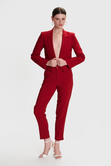 Cropped suit blazer - Red