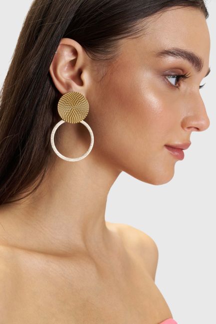 Gold double hoop earrings - Gold
