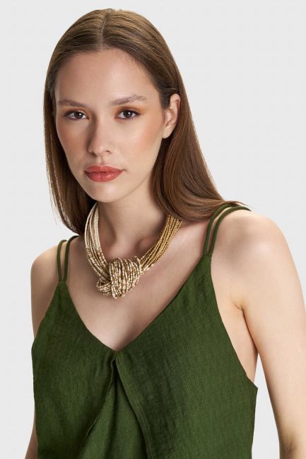 Bead-detail necklace - Multicolor