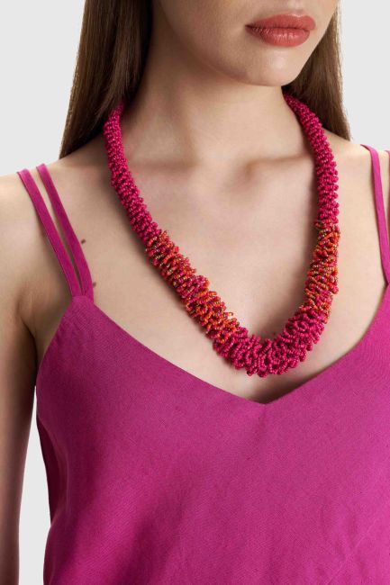 Bead-detail necklace - Multicolor