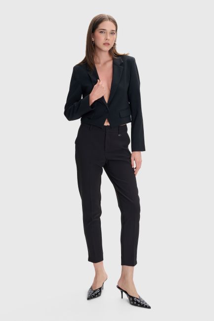 Crop suit blazer - Black