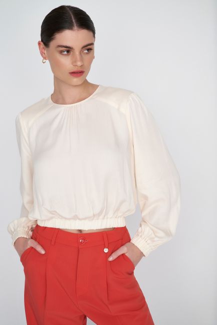 Elastic hem top - Off white