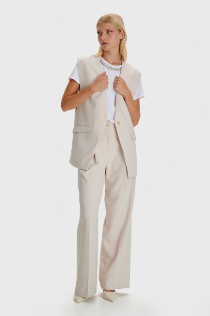 Pleat-detail formal trousers - Butter