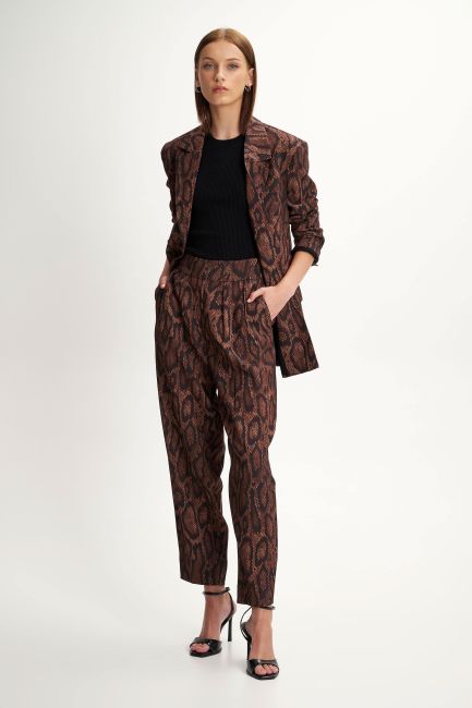 Παντελόνι με snake print - Brown