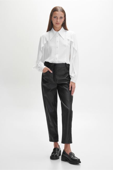 Distinctive-sleeve shirt - White