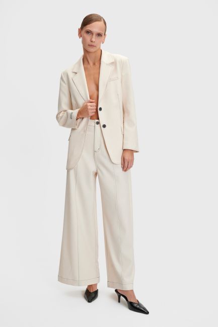 Contrast-stitching blazer - Vanilla