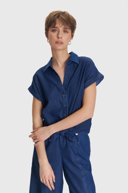 Denim-effect shirt - Blue