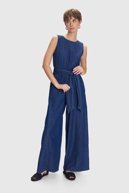 Denim-effect jumpsuit - Blue