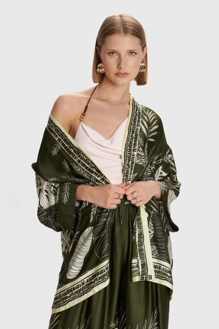 Printed kimono with belt - Multicolor