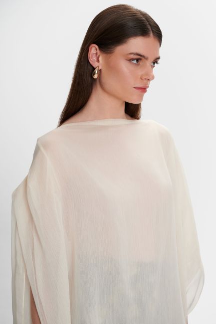 Asymmetrical see-through top - Vanilla