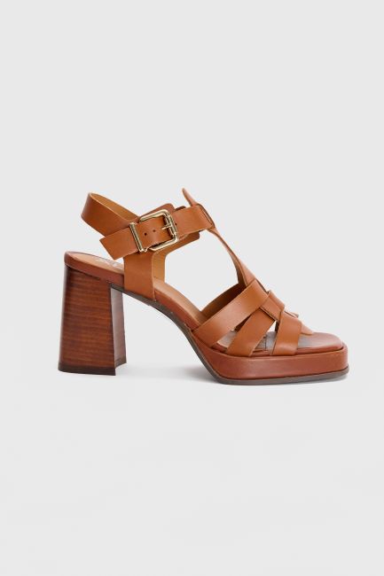 High-heeled sandals - Camel