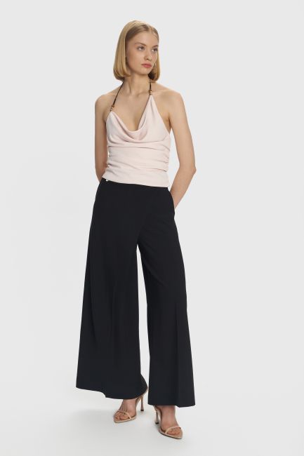 Draped-detail strappy blouse - Vanilla