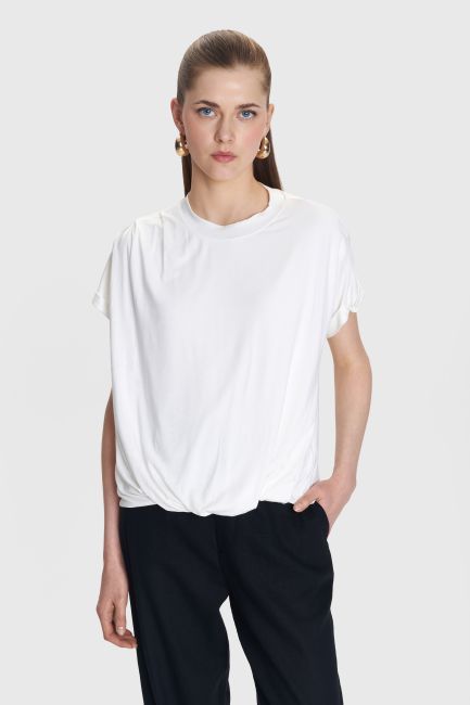 Front-knot blouse - Off white